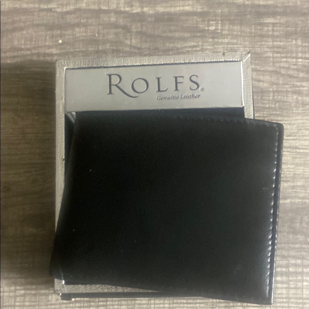 Rolfs Black Leather Wallet Classic Bifold